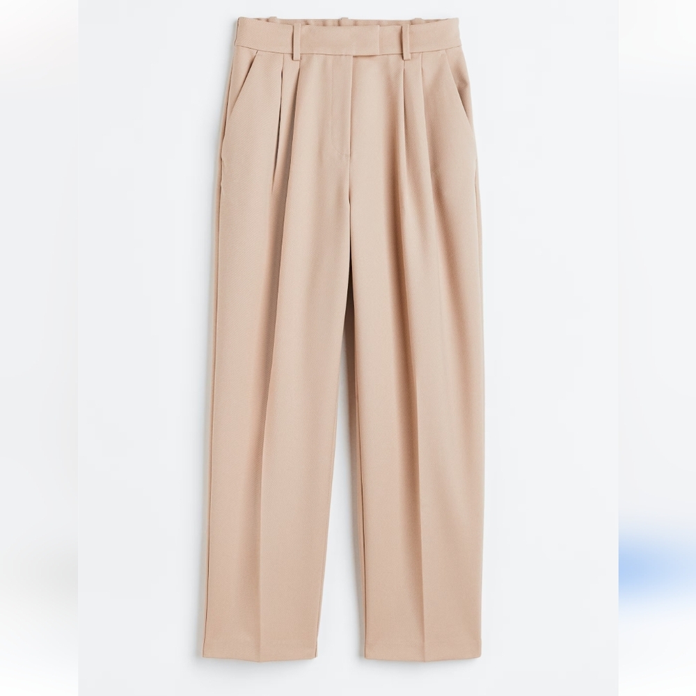 Stylish Tan Pleated Trousers